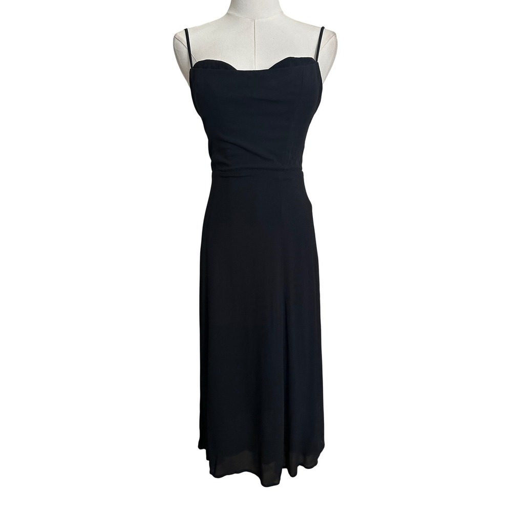 Reformation Draped Cowl Neck Smocked Back Tie Shoulder Midi‎ Dress 2